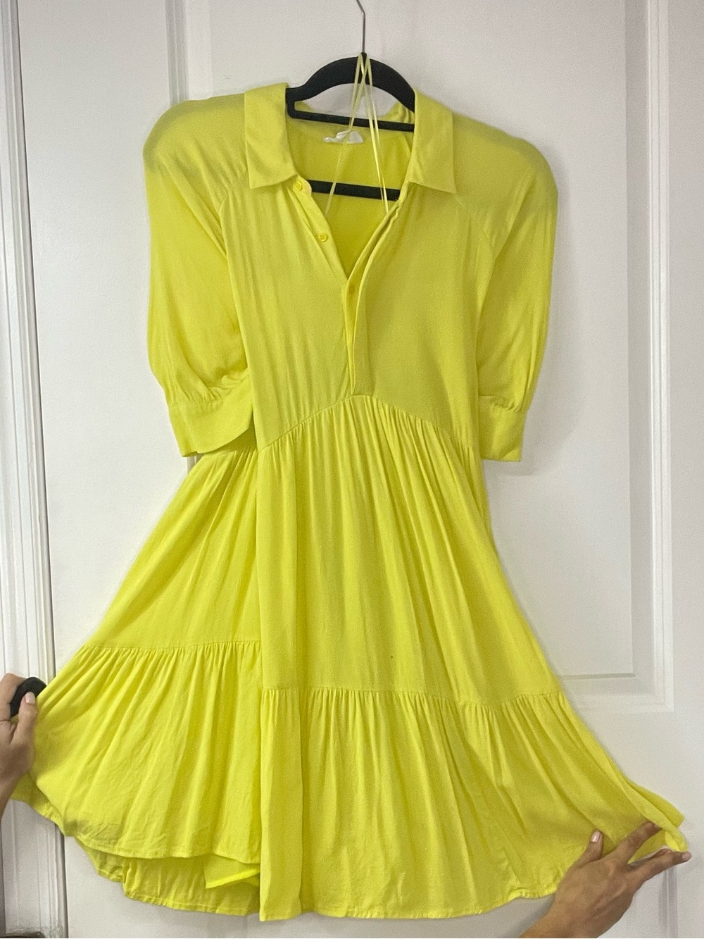 Lovers + Friends Neon Yellow Tiered Shirt Dress (Nordstrom)